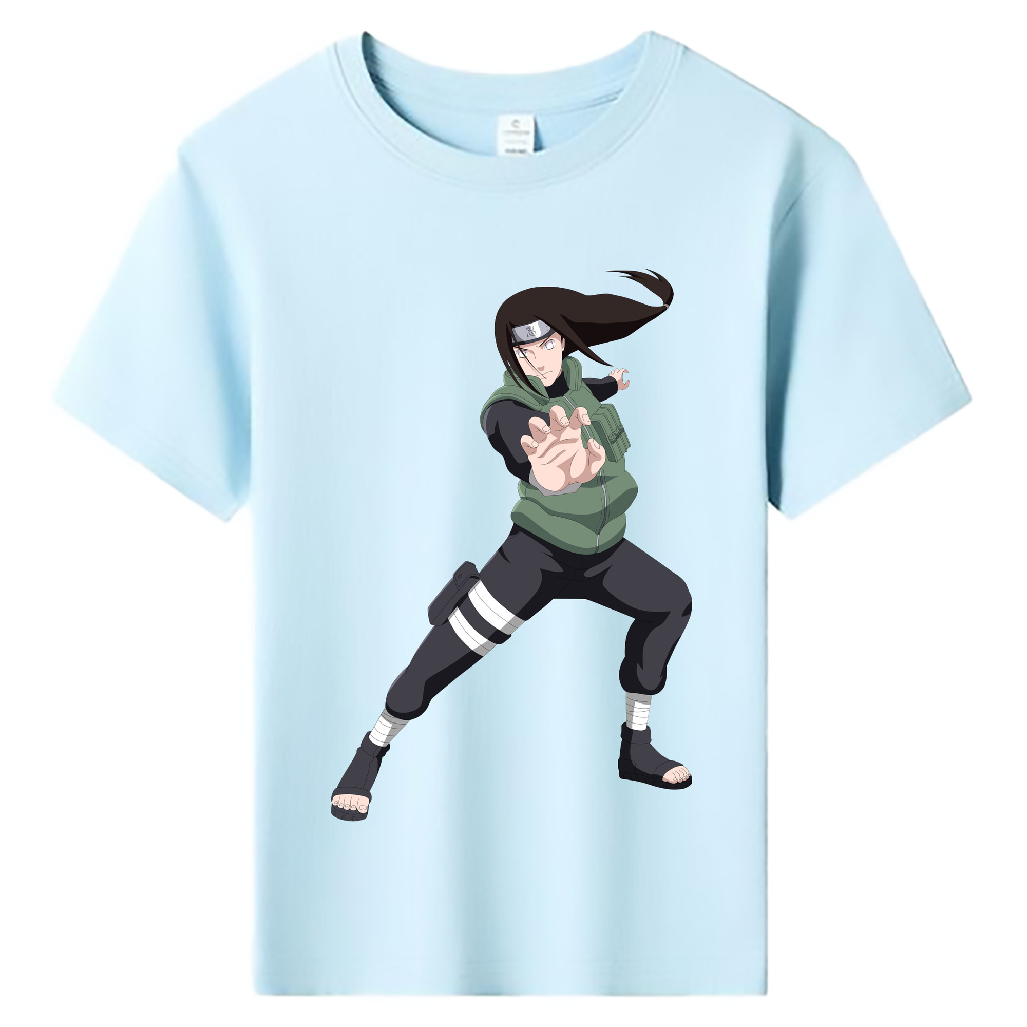 （画像用） NARUTO -ナルト- 日向ネジ Hyūga Neji 綿100％キッズTシャツ（フロントプリント）